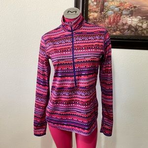 NIKE PRO DRI-FIT HALF ZIP PULLOVER JACKET SWEATSHIRT RED PURPLE RUNNING THUMB